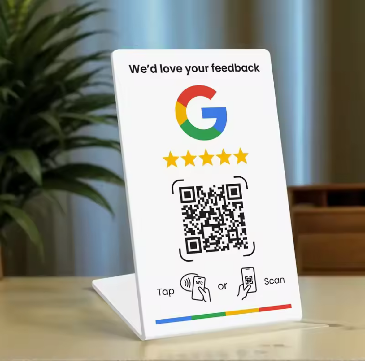 Standing Review Card white